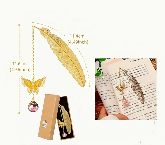 Златен книгоразделител с пеперуда