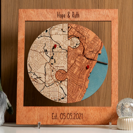 „Нашият общ път“ – Елегантно 3D дървено пано, свързващо най-скъпите Ви места