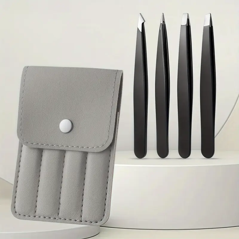Комплект от 4 пинсети с елегантен калъф
