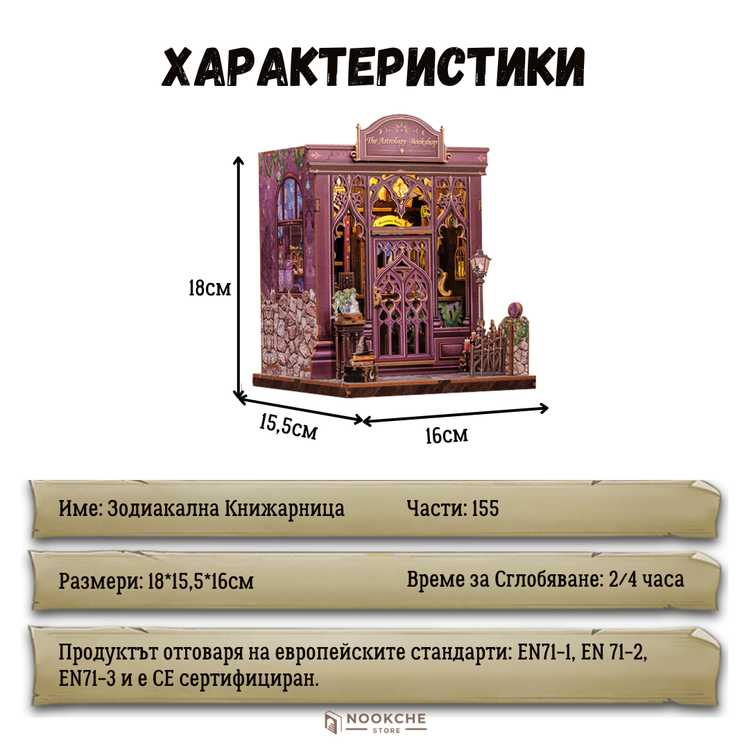 ✨🔮 Зодиакална Kнижарница – Магията на звездите в миниатюра 📚🌌