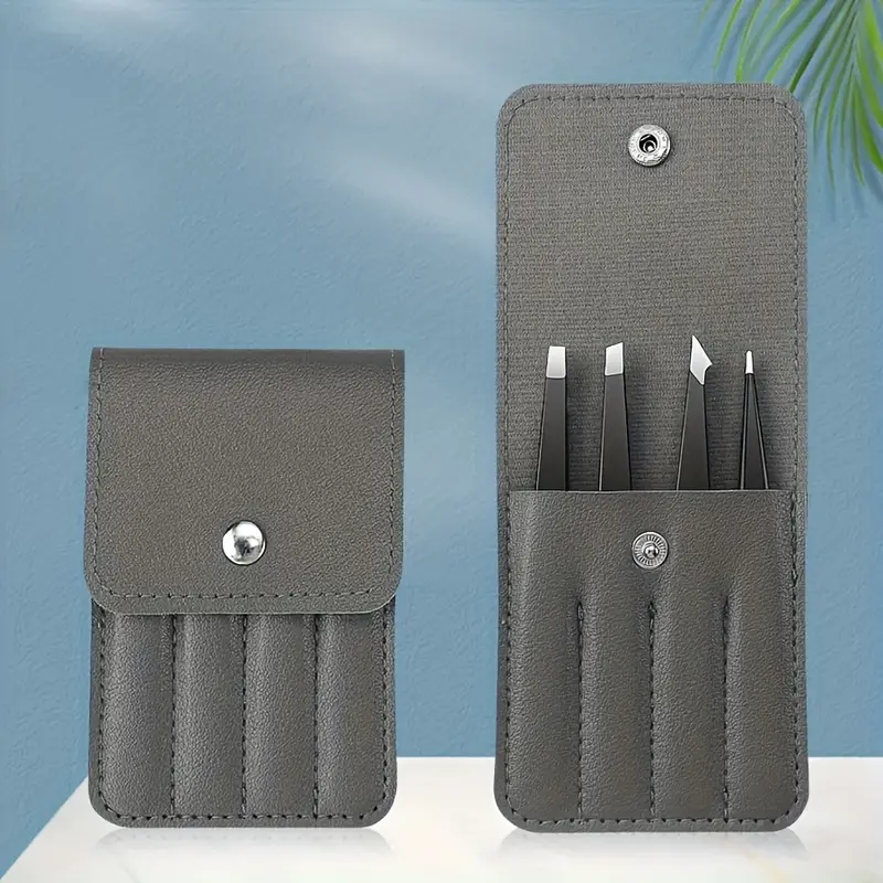 Комплект от 4 пинсети с елегантен калъф