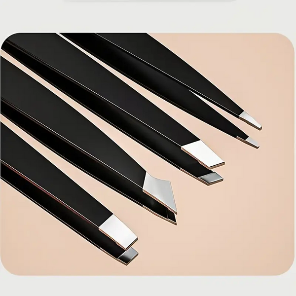 Комплект от 4 прецизни пинсети с елегантен калъф